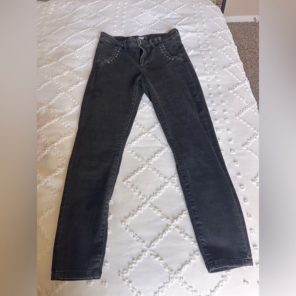 PAIGE Women's Hoxton Ankle denim washed black